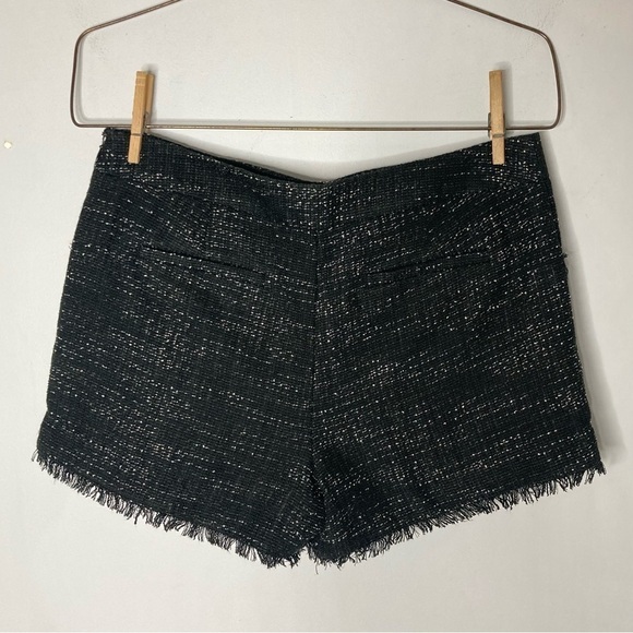 LOFT Size 8 Black Tweed Fringe Shorts 4" inseam - Picture 4 of 7